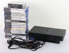 PlayStation 2 PS2 Console with Three PS1 and Eighteen PS2 Games.