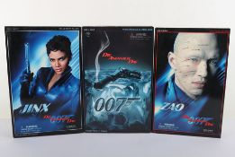 Three James Bond Sideshow Die Another Day 12 inch Action Figures Dolls Boxed.