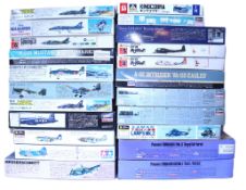 Collection of twenty-two Japanese plastic model Aircraft kits,