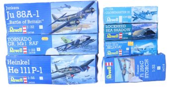 Four Revell 1:32 scale plastic model Aircraft kits,