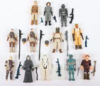 Twelve Vintage Star Wars loose action figures Kenner 1977-1983,