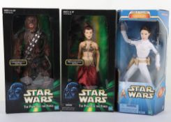 Three Star Wars 12 inch Action Figures Dolls boxed Hasbro 1999-2002.