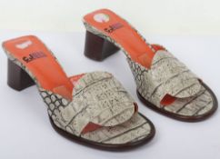Charles Jourdan snake skin block heels