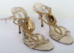 Versace yellow diamond style stUd strappy heels