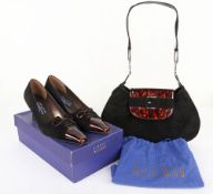 Stuart Weitzman for Russell & Bromley Tortoise Shell Bag & Kitten Heels