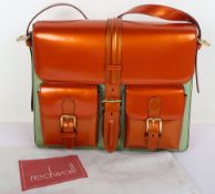 Vintage Burnt Orange and Green Metallic Moschino Satchel bag