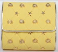 Escada Yellow and gold embellished quilted bag
