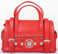 Gianni Versace Vintage Red Leather Safety Pin Bag