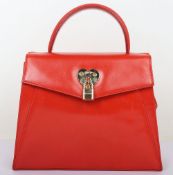 Escada red locket hand bag