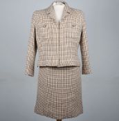 Chanel Two Piece Beige Toupe Skirt Suit