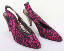 ESCADA black and magenta sling back heels