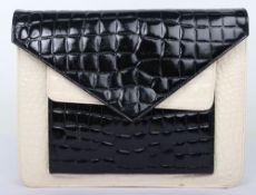 Escada Black & White Clutch with Shoudler Strap