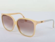 Vintage Christian Dior Oversized Cream Sunglasses