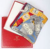 Must de Cartier Silk Scarf Watch Pattern Blue