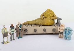 Vintage Star Wars Action Figures and Jabba The Hutt Playset Kenner.