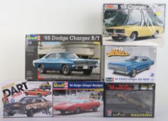 Six Model Car kits 1:25 1:24 Scale AMT Ertl, MPC Ertl, Pro Modeller, Revell,  all new in box.