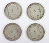 Edward VII (1901-1910), Halfcrowns, 1907, 1908, 1909, 1910