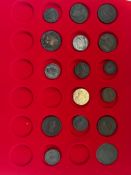 A tray of coins, mostly Georgian copper