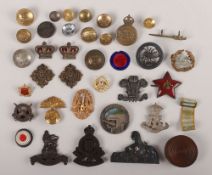 Selection of  British & European cap badges and buttons
