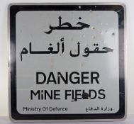 Gulf War Operation Desert Storm DANGER MINE FIELDS Sign