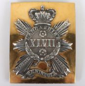 47th of Foot silver & brass Shoulder Belt Plate 