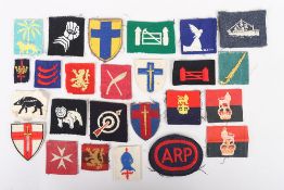 Collection of mainly cloth formation badges