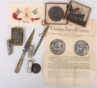 R.M.S. Lusitania Medal and Trench Art