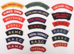 Selection of printed & woven shoulder titles