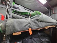 Lot of (7) rolls 12 foot X 100 feet Green artificial turf, (1 NEW ROLL)