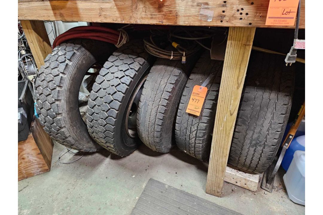 Lot of (5) assorted truck tires