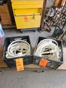 Lot of (2) white 50 foot perimeter cords with 2 foot drop outlets every 10 feet