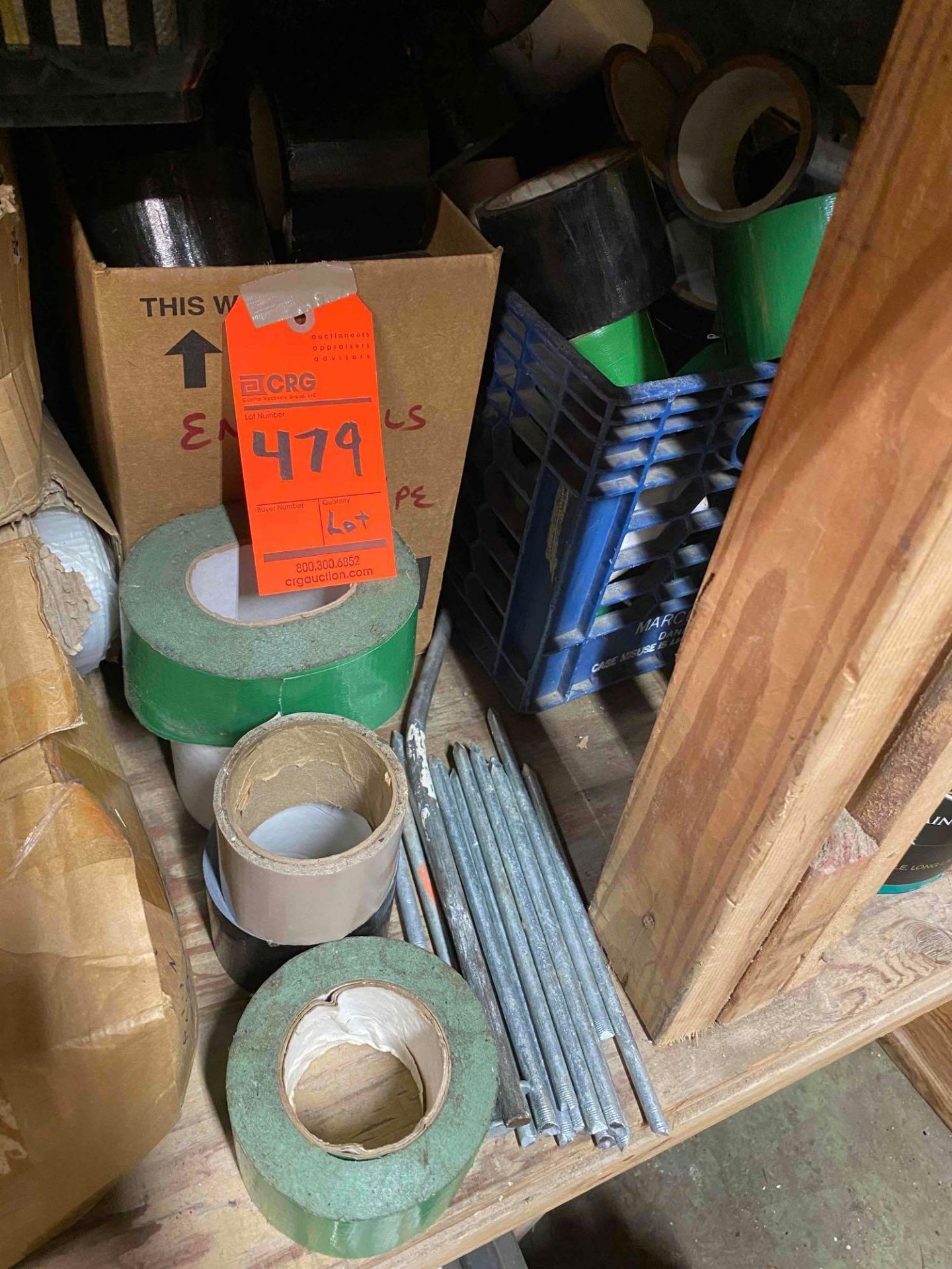 Lot of assorted tape, including (108) rolls of duct tape, and (5) 5in rolls of double sided tape - Image 2 of 3