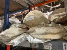 Lot of (8) 14ft Union tent white tops, including pair of 7ft ends, (1) 15ft mid, (1) 10ft mid, (2)