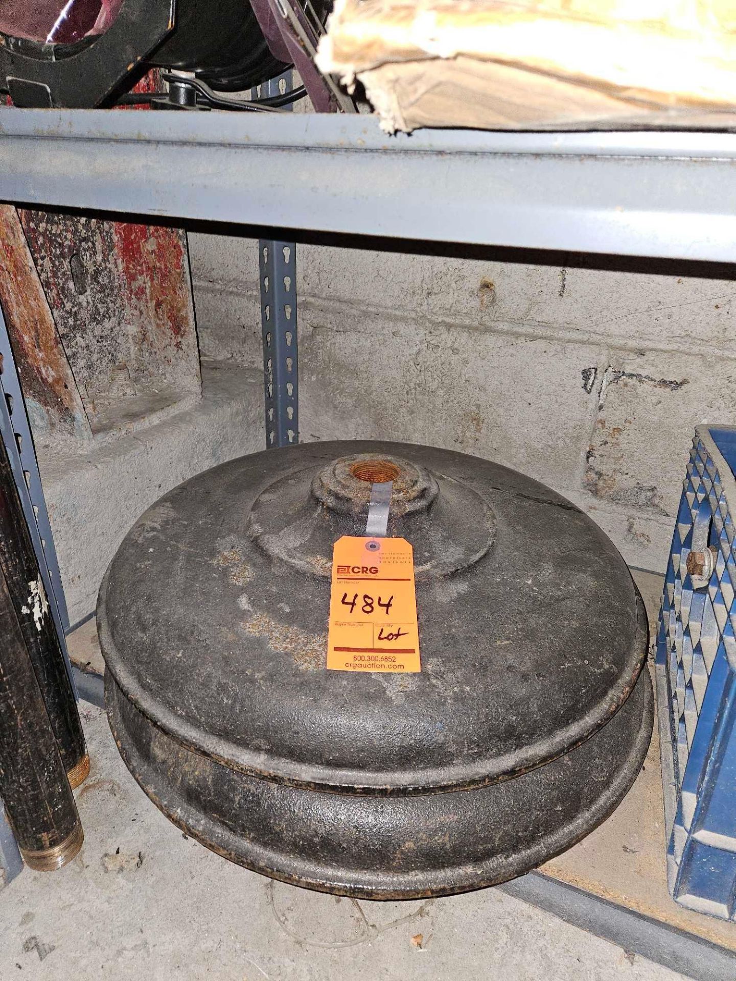 Lot of (2) 10 foot cast iron pipe for lighting fixtures with 20 pound base - Image 2 of 2
