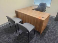 Wood Desk/Chairs