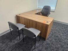 Wood Desk/Chairs