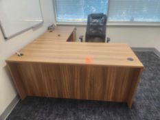 Wood Desk/Chair/Storage Shelf