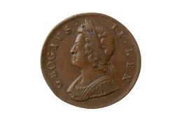 GEORGE II (1727 - 1760), 1730 HALFPENNY.