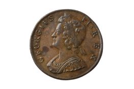GEORGE II (1727 - 1760), 1733 HALFPENNY.