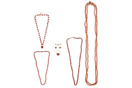 A GROUP OF CORAL JEWELLERY