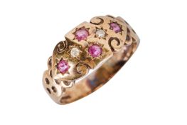A RUBY AND DIAMOND RING, CIRCA 1988