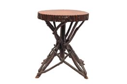 AN ADIRONDACK STYLE TABLE, LATE 19TH CENTURY