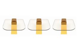 A SET OF THREE CONTEMPORARY GLASS COFFEE TABLES