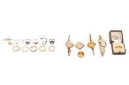 A COLLECTION OF WATCHES AND JEWELLERY