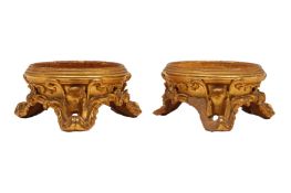 A PAIR OF VICTORIAN GILTWOOD STANDS