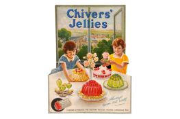 A LARGE CHIVERS JELLIES 'ALWAYS TURNS OUT WELL' ADVERTISING COUNTER DISPLAY STAND