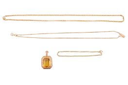 TWO NECKLACES, A BRACELET, AND A PENDANT