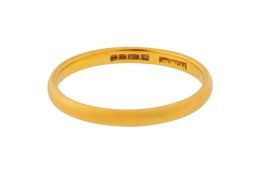 A 22CT YELLOW GOLD BAND