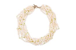 A SEVEN STRAND PEARL NECKLACE
