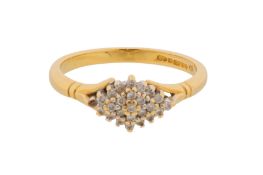 AN 18CT GOLD DIAMOND CLUSTER RING, CIRCA 1997